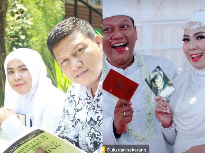 Kisah cinta murid dan guru viral di media sosial. Enjelin Lensenia dan Agung Nurpatria