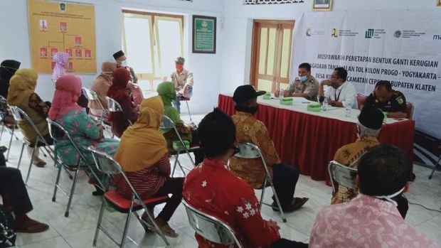 Musyawarah penetapan ganti rugi proyek jalan tol Yogyakarta-Solo di Desa Kuncen Kecamatan Ceper hari ini