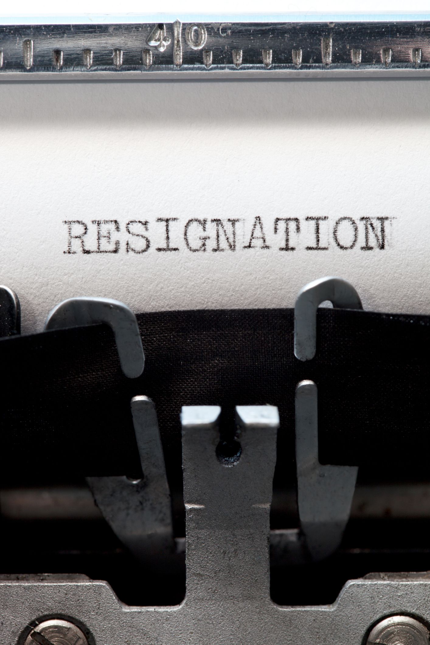 Resignation letter resign with pen and keyboard