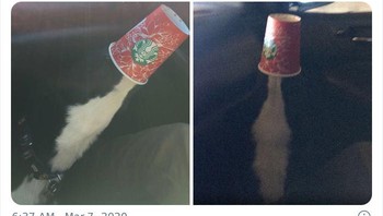 Coba dilihat lagi ini bukan minuman yang tumpah. Foto: dok Bored Panda
