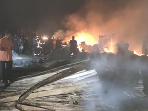 Kebakaran Pasar Tradisional di Kampar Riau, 52 Ruko-7 Kios Hangus
