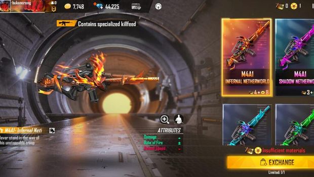 Kenali Gun Skin Free Fire Baru Dari Incubator S28: M4A1 Netherworld