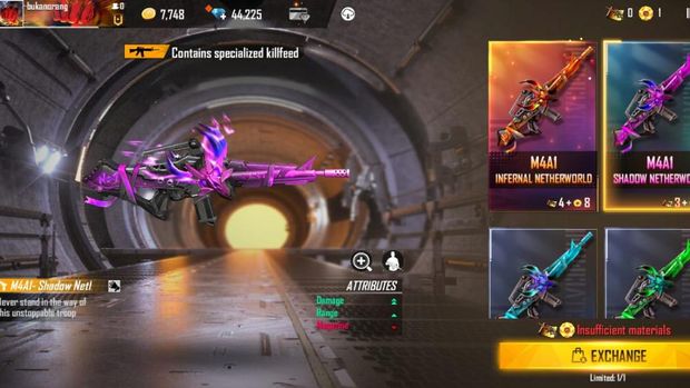Kenali Gun Skin Free Fire Baru Dari Incubator S28: M4A1 Netherworld