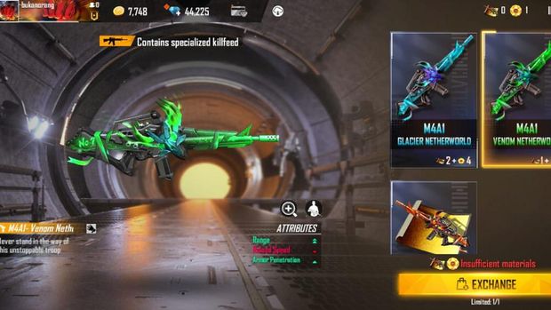 Kenali Gun Skin Free Fire Baru Dari Incubator S28: M4A1 Netherworld