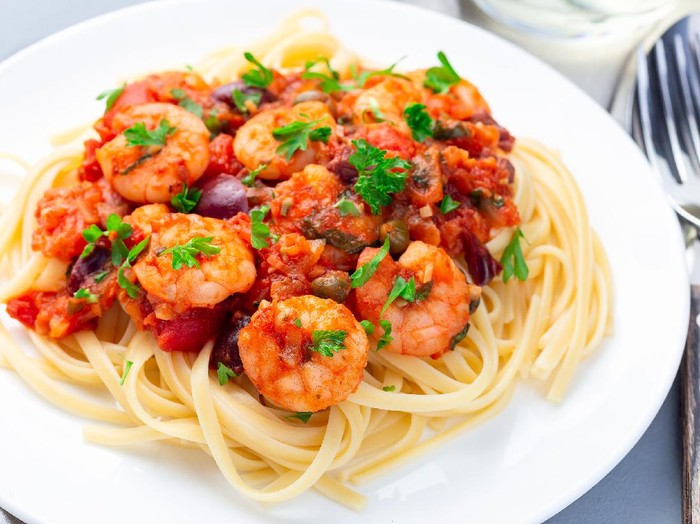 Linguine Saus Udang Pedas Linguine Saus Udang Pedas