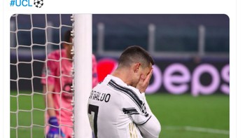 Sudah dua kali berturut-turut Juventus dan Ronaldo tersingkir di babak 16 besar Liga Champions. Foto: Twitter