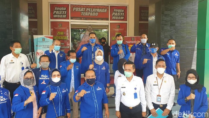 Pengurus Partai Demokrat di DIY datang Kanwil Kemenkumham Yogyakarta, Rabu (10/3/2021).