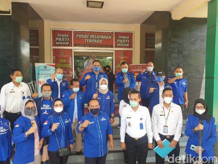 Pengurus Partai Demokrat di DIY datang Kanwil Kemenkumham Yogyakarta, Rabu (10/3/2021).