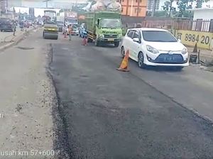 Jl Raya Industri Kabupaten Bekasi yang Rusak Telah Diperbaiki
