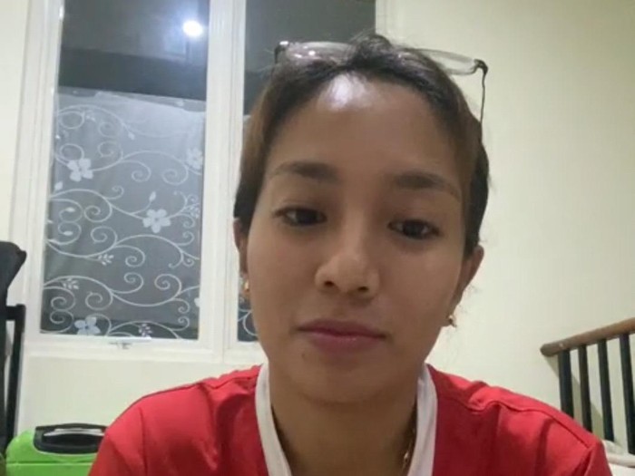 Berllian Marsheilla dalam wawancara via Zoom, saat bicara mengenai Aprilia Manganang.