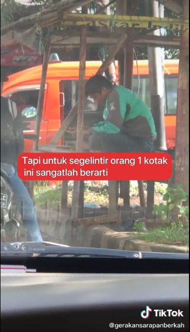 Arti Nasi Kotak Bagi Driver Ojol Ini Bikin Banyak Bersyukur