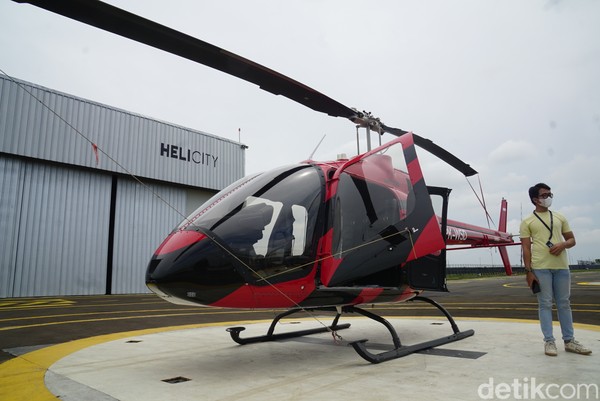 Ini salah satu helikopter yang berada di Heliport Cengkareng (Syanti/detikcom)