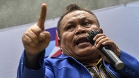 Sekjen Partai Demokrat versi KLB Jhoni Allen memberikan keterangan pers terkait urgensi KLB Sibolangit di Jalan Terusan Lembang D54, Menteng, Jakarta Pusat, Kamis (11/3/2021).