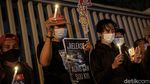 Potret Aksi Dukungan untuk Myanmar di Depan Kantor ASEAN