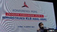 Kepala Badan Pembina Organisasi, Kaderisasi, dan Keanggotaan (BPOKK) DPP Partai Demokrat, Herman Khaeron menjelaskan terkait KLB Abal- Abal di Kantor DPP Partai Demokrat, Jakarta, Jumat (12/3/2021).