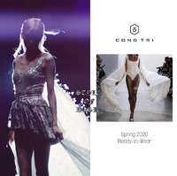 Dalam video klip “On The Ground”, Rose BLACKPINK juga mengenakan koleksi mewah dari desainer asal Vietnam, Cong Tri. Ia tampak memukau dalam bodysuit dan cape yang dipadukan dengan rok mini asimetris. Foto: Instagram style_of_rosie