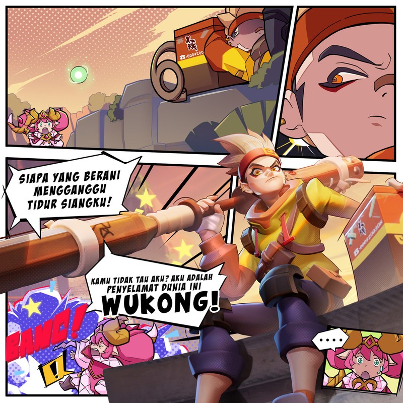 Komik Ramen Man Wukong Garena Arena of Valor untuk promosi skin terbaru.