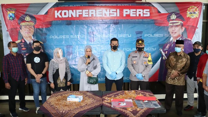 Konferensi pers kasus kematian dua mahasiswa UIN Maliki di Polres Batu