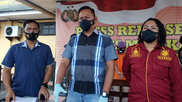 Konferensi pers kasus pencabulan guru honorer di Mimika Papua