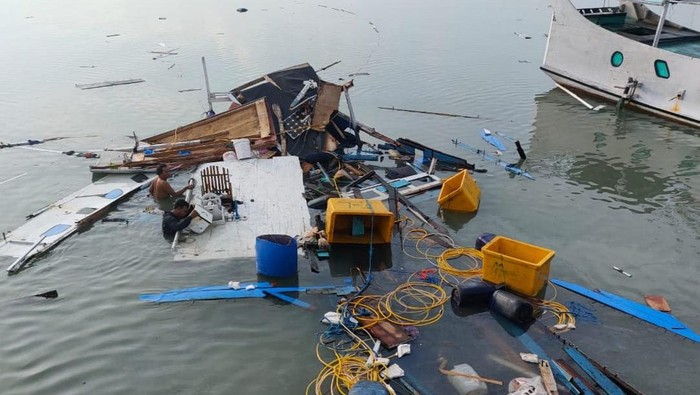 Tabung elpiji meledak, perahu motor di sumenep hancur