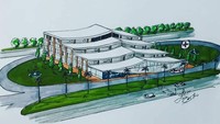 Gedung rumah sakit terinspirasi dari bentuk Masker Medis.