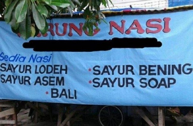 Wah siapa nih yang mau coba sayur sabun? Ada yang penasaran sama rasanya? Foto: Twitter/@nocontextwarung