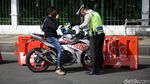 Puluhan Motor Terjaring Razia Knalpot Bising di Monas