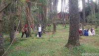 Suasana hijaunya memang bikin tenang, sehingga banyak yang datang untuk jalan-jalan.