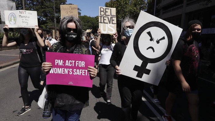 aksi protes di Australia terkait pelecehan seksual dan ketidaksetaraan gender
