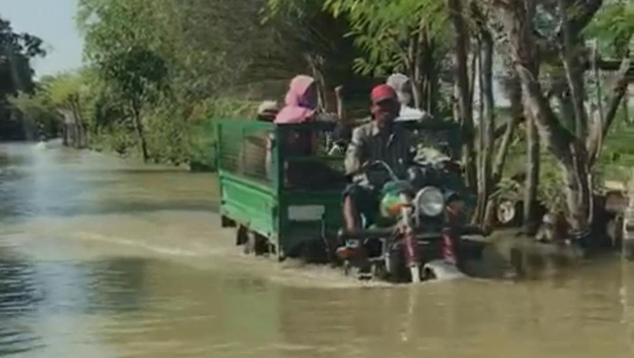 Warga 49 Desa di 6 Kecamatan Lamongan Hanya Pasrah rumahnya terendam banjir