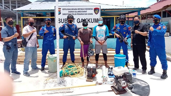 2 Nelayan pengebom ikan di Mamuju, Sulbar ditangkap polisi (dok. Istimewa).
