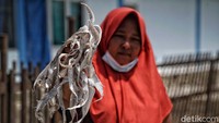 Setidaknya 30 orang menjadikan olahan ikan kering ini sebagai pekerjaannya.