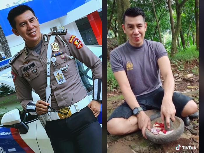 Keren! Aksi Pak Polisi Hobi Masak di Alam Terbuka