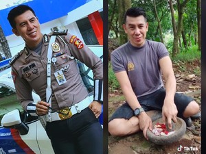 Keren! Aksi Pak Polisi yang Hobi Masak di Alam Terbuka