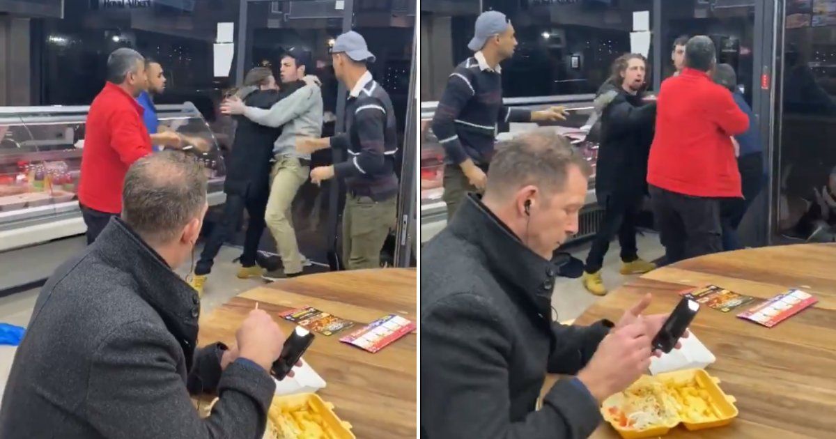 Santuy! Orang-orang Ini Tetap Makan di Tengah Kebakaran dan Keributan