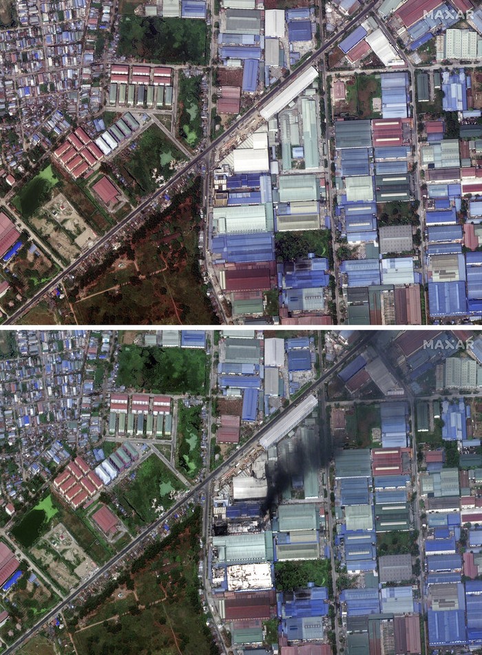 Potret Rusaknya Pabrik-pabrik China di Myanmar dari Citra Satelit Banyak pabrik-pabrik China di Yangon dijarah dan dihancurkan pada Minggu (13/2). Berikut foto-foto sebelum dan sesudah penjarahan dan pembakaran.