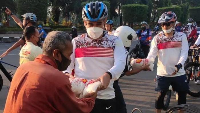 Wakil Ketua MPR fraksi Gerindra Ahmad Muzani di acara Gowes bersama pengusaha di Semarang