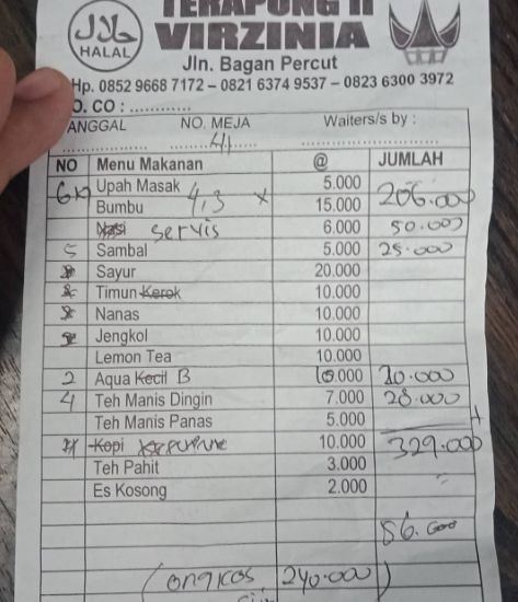 Heboh! Pengunjung Kena Biaya Service Rp 50 Ribu karena Tak Pesan Nasi di Warung Makan