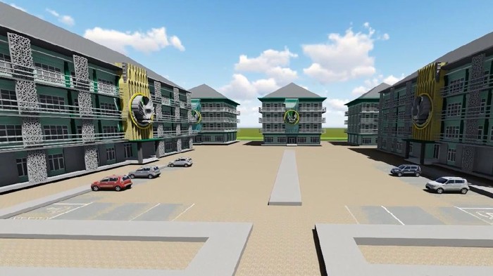 Gambar rencana pembangunan gedung UIN Saifudin Zuhri di Kabupaten Purbalingga.