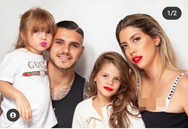 Inilah potret kemesraan Wanda dan Mauro. Keduanya kerap berbagi momen hangat di Instagram bersama keluarga mereka.  Foto: Dok. Instagram/@wanda_icardi