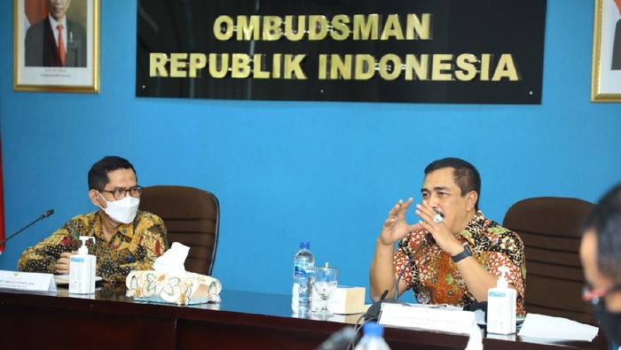 Kabareskrim Komjen Agus Andrianto saat bersilaturahmi ke Ombudsman RI, Jumat (18/3/2021).