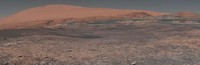 Mosaik yang diambil oleh Penjelajah Mars Curiosity milik NASA  di Gunung Sharp.