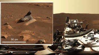 Batu yang terlihat dalam foto panorama 360 derajat pertama yang diambil dengan instrumen Mastcam-Z. Foto: NASA/JPL-Caltech/MSSS/ASU