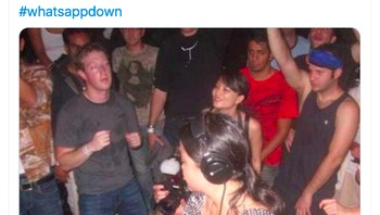 Pantas saja down, Zuckerberg digambarkan sedang pesta sehingga WhatsApp dan Instagram tak terurus. Foto: Twitter