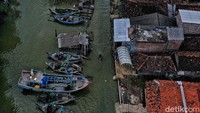 Potret kawasan Bonang, Demak, Jawa Tengah, yang terendam banjir rob beberapa waktu lalu.