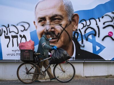 Foto PM Netanyahu Jadi Sasaran Aksi Vandalisme Jelang Pemilu Israel