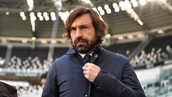 TURIN, ITALY - MARCH 21: Andrea Pirlo, Head Coach of Juventus looks on prior to the Serie A match between Juventus and Benevento Calcio at Allianz Stadium on March 21, 2021 in Turin, Italy. Sporting stadiums around Italy remain under strict restrictions due to the Coronavirus Pandemic as Government social distancing laws prohibit fans inside venues resulting in games being played behind closed doors. (Photo by Valerio Pennicino/Getty Images)