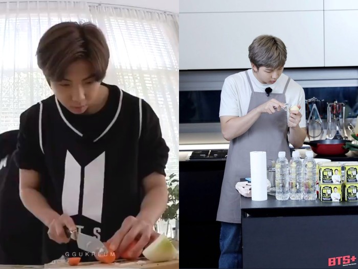 RM BTS tak tahu cara pakai pisau Meracik Salad, RM BTS Tak Tahu Cara Pegang Pisau?
