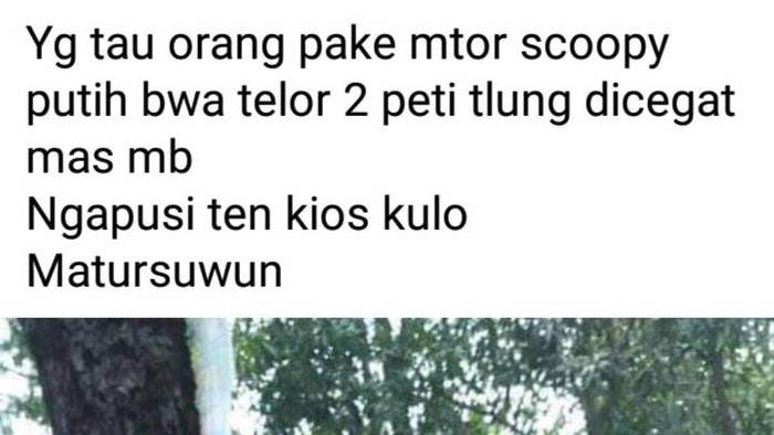 Tangkapan layar postingan pemilik warung telur ayam.