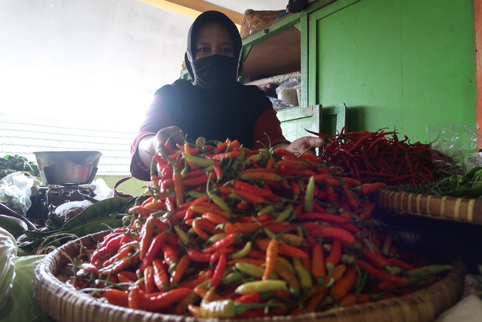 Penjual cabai di Pasar Beringharjo Yogyakarta